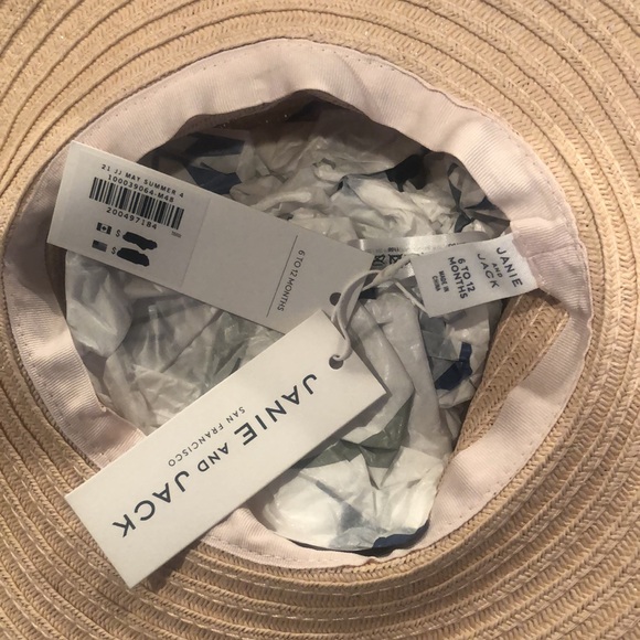 NEW! JANIE AND JACK STRAW STRIPED SUN HAT - 6 - 12 Month - Picture 2 of 2